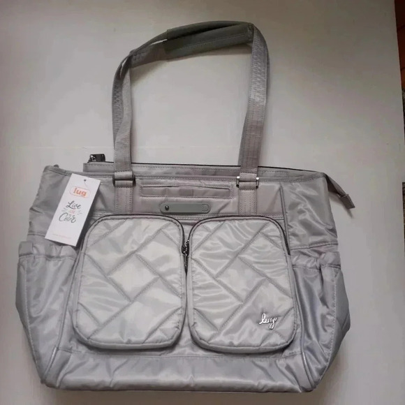 LUG Trotter Tote Bag / Shoulder Bag / Diaper Bag - Cloud Grey - Picture 5 of 16